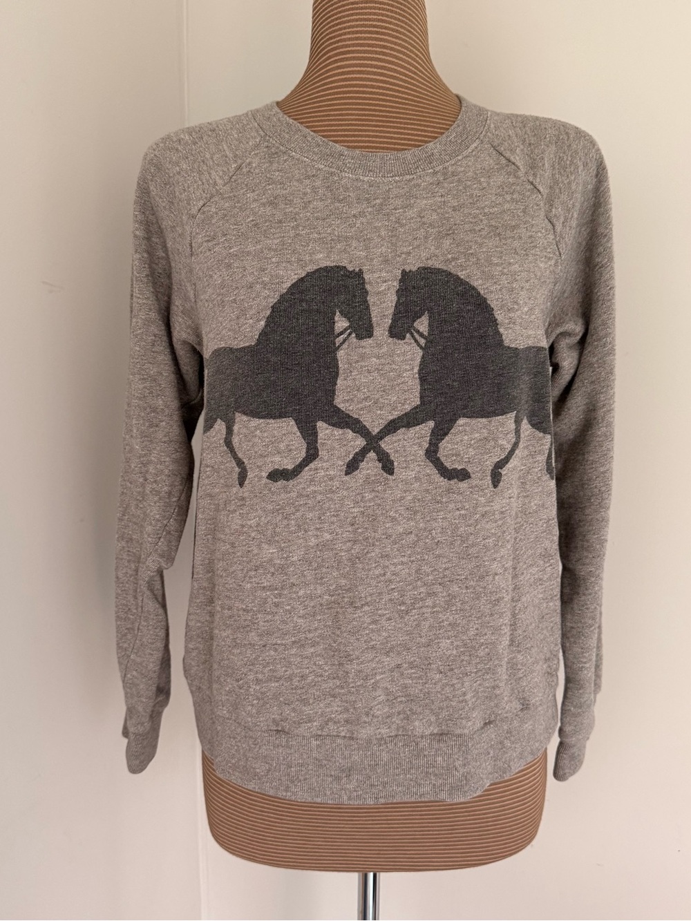 J Crew Gray Horse Graphic Crewneck Sweatshirt